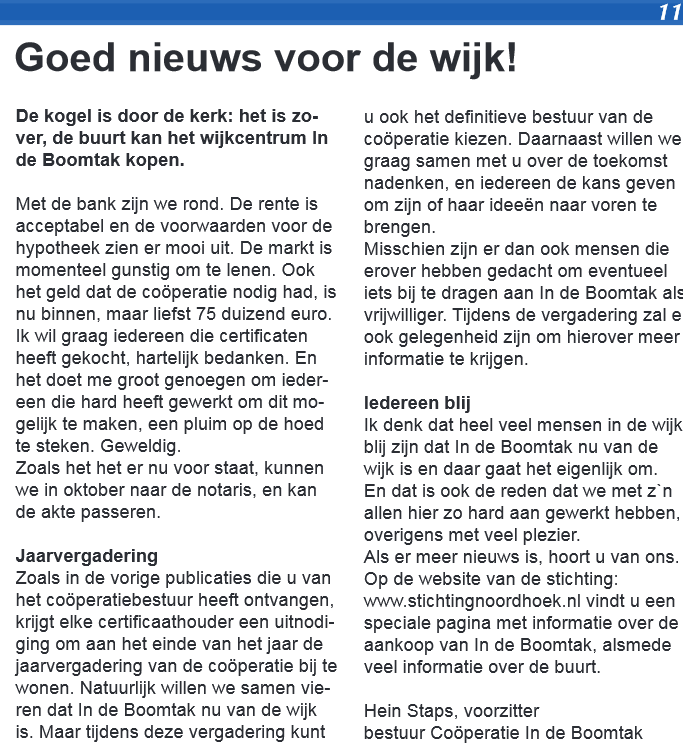 stukje wijkkrant